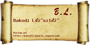 Bakodi László névjegykártya