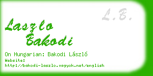 laszlo bakodi business card